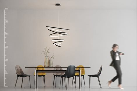 Wheel závěsné svítidlo LED 140W 8400lm 3000K stmívatelné 85cm IP20, černé 3