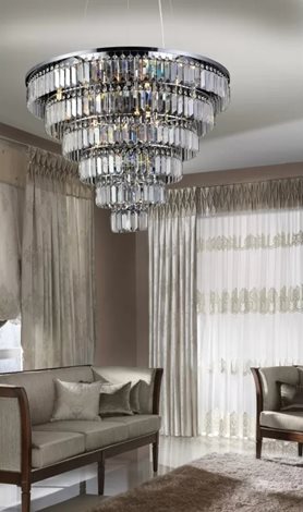 Salerno XL závěsné svítidlo 12x G9 40W bez zdroje 80cm kulaté IP20, lesklý chrom/křišťál 3