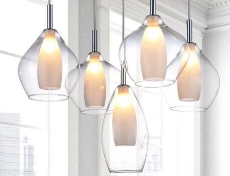 Amber Milano 5 závěsné svítidlo 5x G9 40W bez zdroje 50cm kulaté IP20, čiré/opálové sklo 4