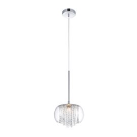 Rego 1 závěsné svítidlo 1x G9 40W bez zdroje 22cm IP20, hliník/křišťál