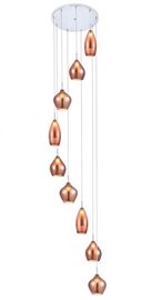 Amber Milano 9 závěsné svítidlo 9x G9 40W bez zdroje 60cm IP20, měděné sklo
