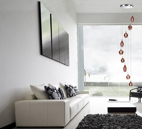 Amber Milano 9 závěsné svítidlo 9x G9 40W bez zdroje 60cm IP20, měděné sklo 3