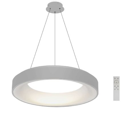 Sovana závěsné svítidlo LED 40W 2200lm 2700-6500K 45cm kulaté IP20, šedé + ovladač 1