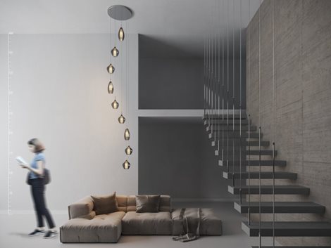 Amber Milano 9 závěsné svítidlo 9x G9 40W bez zdroje IP20, chromové 5