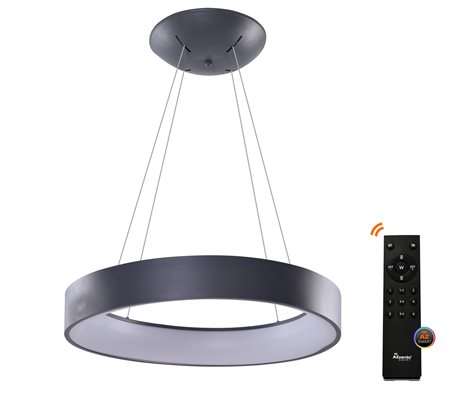Solvent R SMART závěsné svítidlo LED 32W 2680lm 3000-6000K 45cm kulaté IP20, šedé + ovladač 1