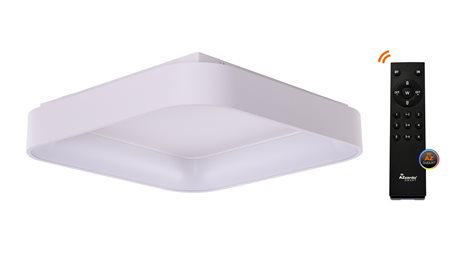 Solvent S SMART přisazené svítidlo LED 42W 3280lm 3000-6000K 60cm hranaté IP20, bílé + ovladač 1