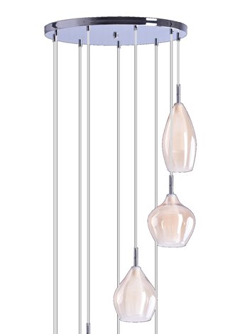 Amber Milano 9 závěsné svítidlo 9x G9 40W bez zdroje IP20, měděné 3