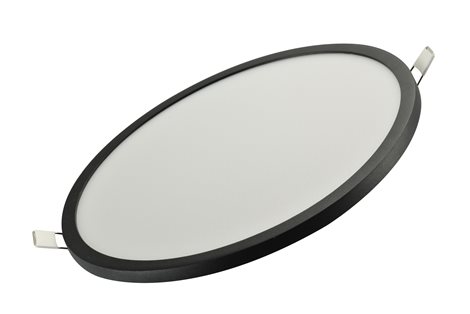 Slim vestavné koupelnové svítidlo LED 24W 2000lm 3000K 22,5cm kulaté IP44, černé 2