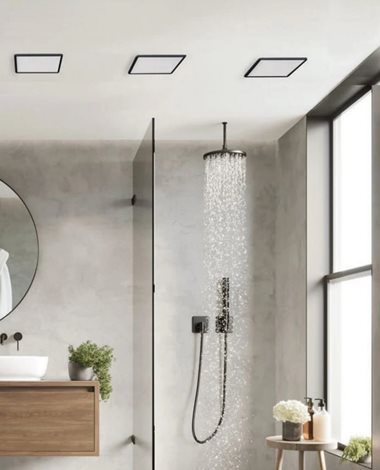 Slim vestavné koupelnové svítidlo LED 6W 500lm 3000K 9cm hranaté IP44, černé 2