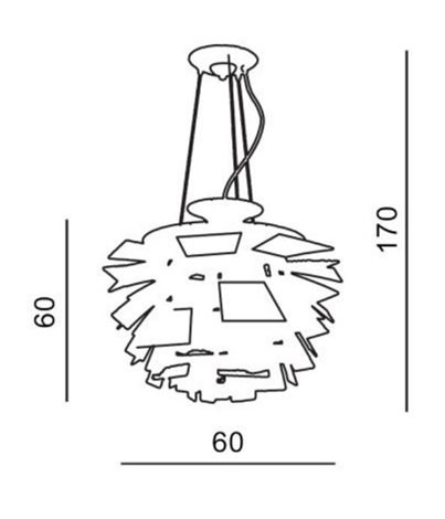 FLOWER závěsné svítidlo 1x E27 100W bez zdroje 60cm IP20, hliníkové 3