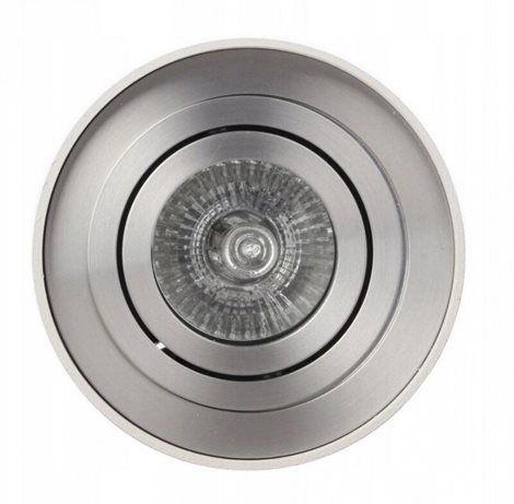 BROSS stropní bodové svítidlo 1x GU10 50W bez zdroje 9,6cm kulaté IP20, bílá/hliník 2