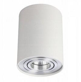 BROSS stropní bodové svítidlo 1x GU10 50W bez zdroje 9,6cm kulaté IP20, bílá/hliník