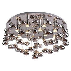 Luvia 80 stropní přisazené svítidlo 10x GU10 40W bez zdroje 80cm kulaté IP20, chrom/křišťál