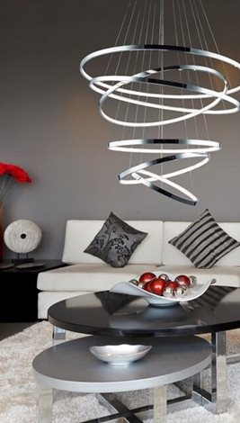 WHEEL závěsné svítidlo LED 140W  8400lm 3000K IP20, chromové  4