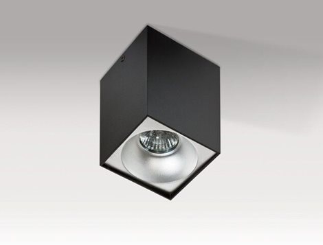 HUGO stropní bodové svítidlo 1x GU10 50W 9,7cm hranaté IP20, černé 2