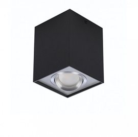 ELOY stropní bodové svítidlo 1x GU10 50W bez zdroje 9,5cm hranaté IP20, černá/hliník