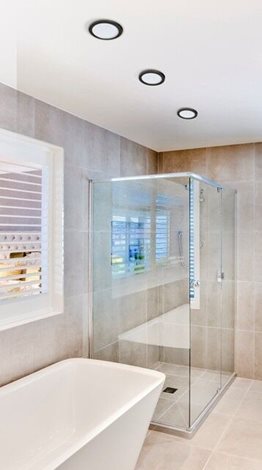 Slim vestavné koupelnové svítidlo LED 6W 500lm 3000K 9cm kulaté IP44, černé 3