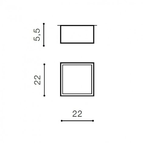 Monza Square 22 přisazené svítidlo LED 20W 1680lm 3000K 22cm hranaté IP20, černé 3