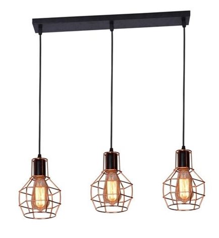 Carron 3 line závěsné svítidlo 3x E27 60W bez zdroje 77cm IP20, měděné 1