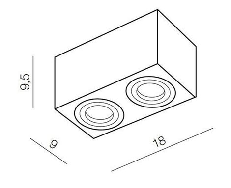 Brant 2 koupelnové přisazené svítidlo 2x GU10 50W bez zdroje 18cm hranaté IP44, černé 4