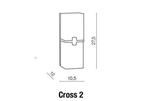 CROSS 2 nástěnné svítidlo 2x E14 40W bez zdroje IP20, saténový nikl/bílá 3