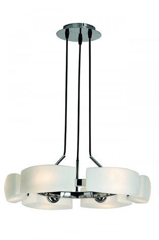 FIONA závěsné svítidlo 6x G9 40W bez zdroje 48cm IP20, chrom/bílé 1