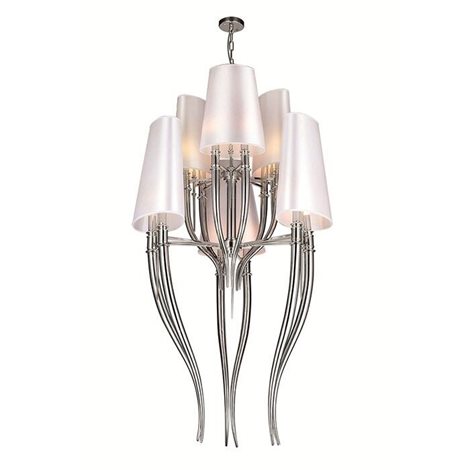 DIABLO závěsné svítidlo 12x E14 11W bez zdroje 61cm IP20, chrom/bílé 4