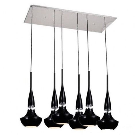TASOS závěsné svítidlo 6x E14 25W bez zdroje 83cm IP20, černé 1