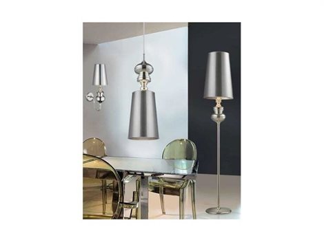 BAROCO stojací lampa 1x  E27 15W bez zdroje IP20, stříbrná 2