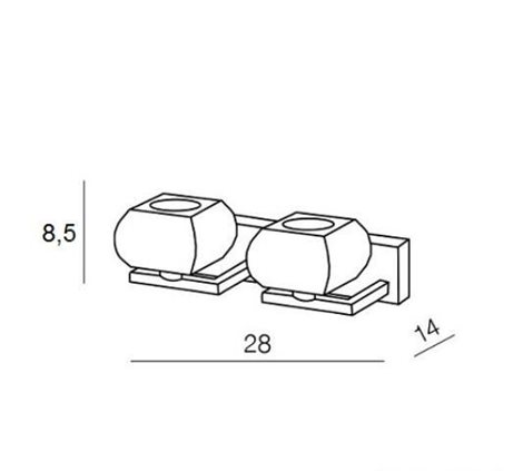 RUBIC nástěnné svítidlo 2x G9 40W bez zdroje 28cm IP20, chrom/křišťál 4