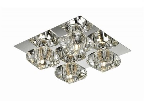 RUBIC stropní svítidlo 4x G9 40W bez zdroje 30cm IP20, chrom/křišťál 1