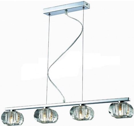 RUBIC závěsné svítidlo 4x G9 40W bez zdroje 68cm IP20, chrom/křišťál 1