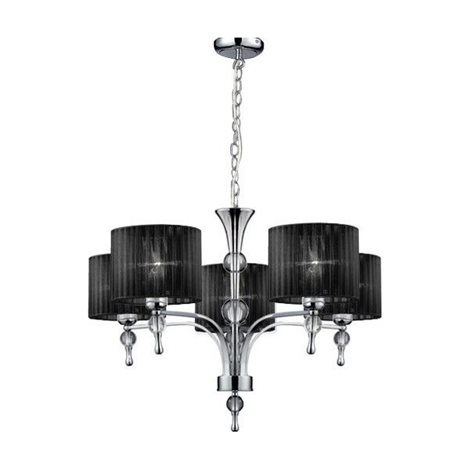 IMPRESS závěsné svítidlo 5x E27 50W bez zdroje 70cm IP20, černá/chrom 1