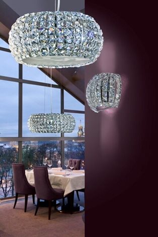 SOPHIA závěsné svítidlo 3x E14 40W 31cm IP20, chrom/křišťál 5