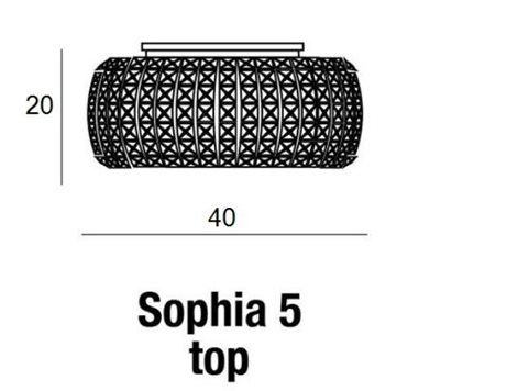 SOPHIA stropní svítidlo 5x E14 40W 40cm IP20, chrom/křišťál 2