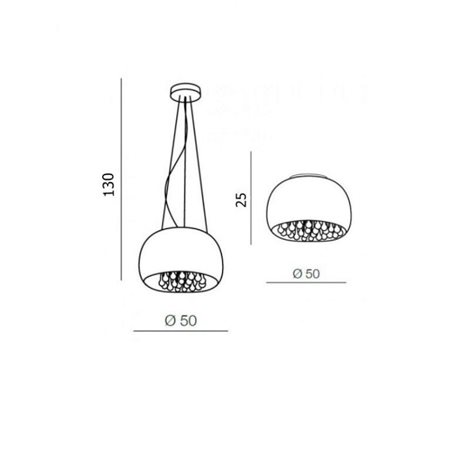 BURN stropní/závěsné svítidlo 6x G9 40W bez zdroje 50cm IP20, chrom/křišťál 3