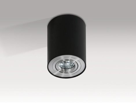 BROSS stropní bodové svítidlo 1x GU10 50W bez zdroje 9,6cm kulaté IP20, černá/hliník 2