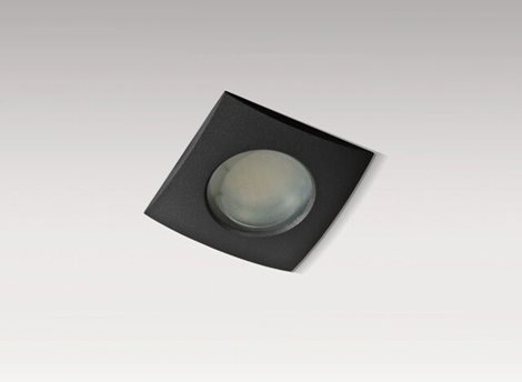 EZIO koupelnové podhledové svítidlo 1x GU10 50W bez zdroje 9cm hranaté IP54, černé 2