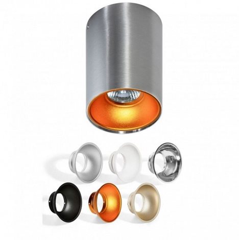 REMO přisazené bodové svítidlo 1x GU10 50W bez zdroje 9,5cm kulaté IP20, hliníkové 4