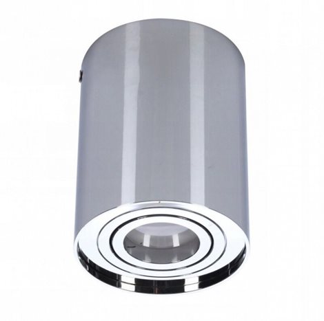 BROSS stropní bodové svítidlo 1x GU10 50W bez zdroje 9,6cm kulaté IP20, chromové 1