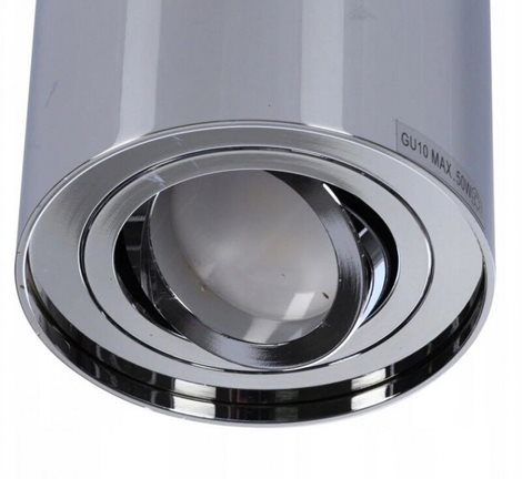BROSS stropní bodové svítidlo 1x GU10 50W bez zdroje 9,6cm kulaté IP20, chromové 5