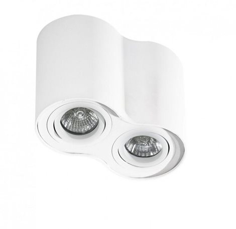 BROSS stropní bodové svítidlo 2x GU10 50W bez zdroje 18cm kulaté IP20, bílé 1
