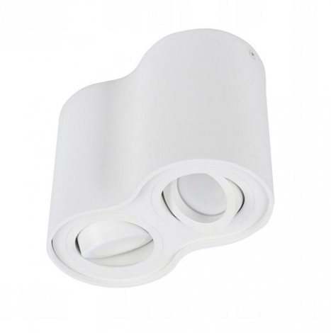 BROSS stropní bodové svítidlo 2x GU10 50W bez zdroje 18cm kulaté IP20, bílé 3