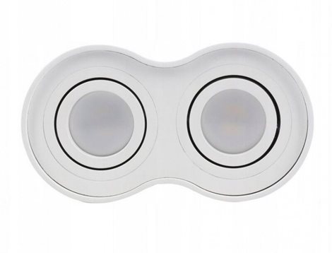 BROSS stropní bodové svítidlo 2x GU10 50W bez zdroje 18cm kulaté IP20, bílé 2