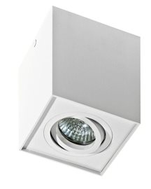 ELOY stropní bodové svítidlo 1x GU10 50W bez zdroje 9,5cm hranaté IP20, bílé