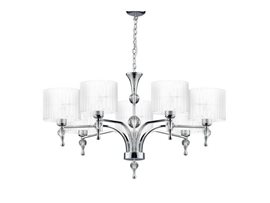 IMPRESS závěsné svítidlo 7x E27 50W bez zdroje 80cm IP20, bílá/chrom