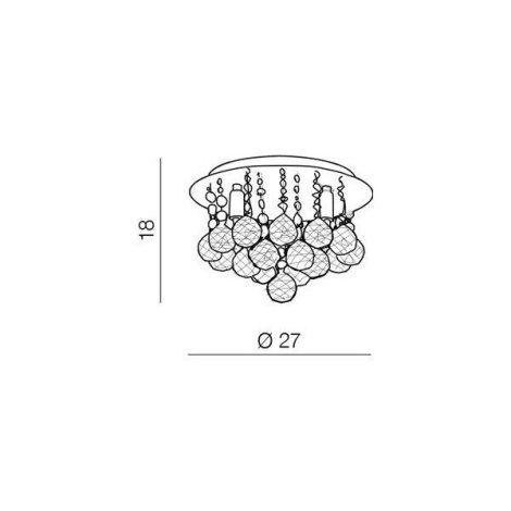 Bolla 25 stropní svítidlo 3x G9 40W bez zdroje 27cm IP20, chrom/křišťál 2