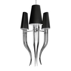 Diablo 3 závěsné svítidlo 6x E14 11W bez zdroje 52cm IP20, chrom/černá