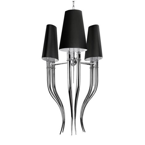 Diablo 3 závěsné svítidlo 6x E14 11W bez zdroje 52cm IP20, chrom/černá 1