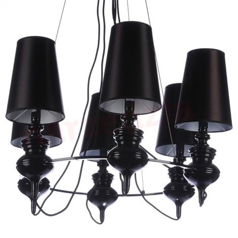 Baroco 6 závěsné svítidlo 6x E14 11W bez zdroje 78cm IP20, černé 3